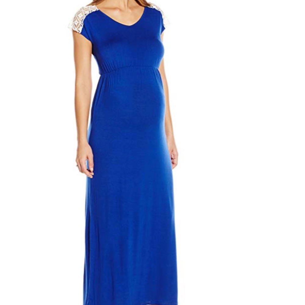 *HP* Sapphire Blue Maxi Dress with Crochet Accents - Picture 3 of 5